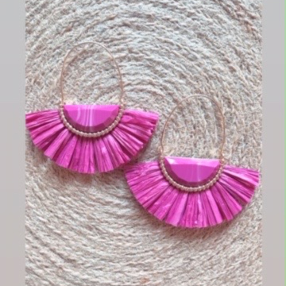 Pink Eyelash Earrings